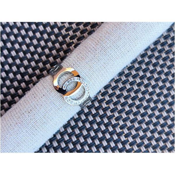 Bague double cercle argenté
