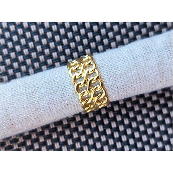 Bague 2 chaine maillon