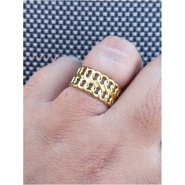 Bague 2 chaine maillon