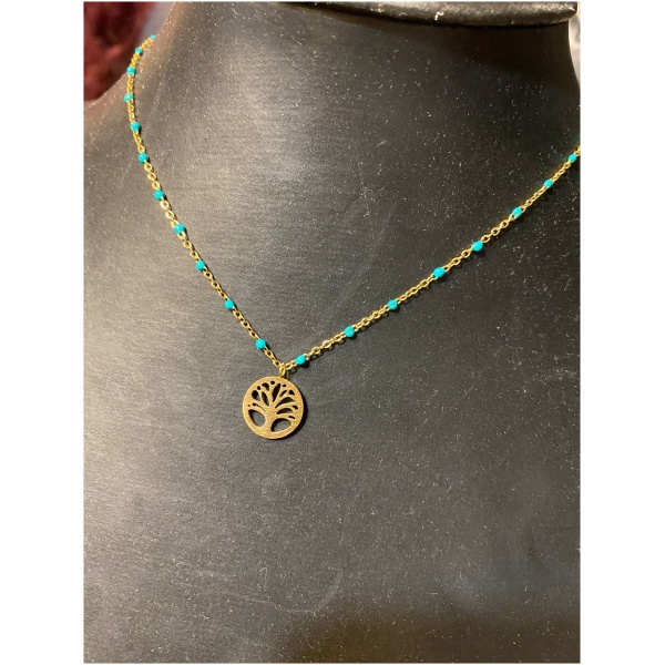 Collier perlé arbre de vie