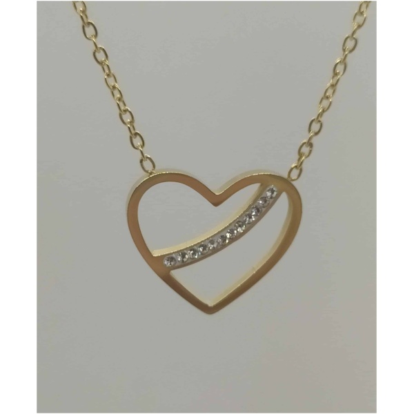 Collier coeur trait diam's