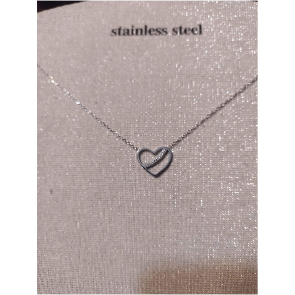 Collier coeur trait diam's