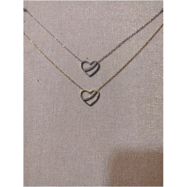 Collier coeur trait diam's