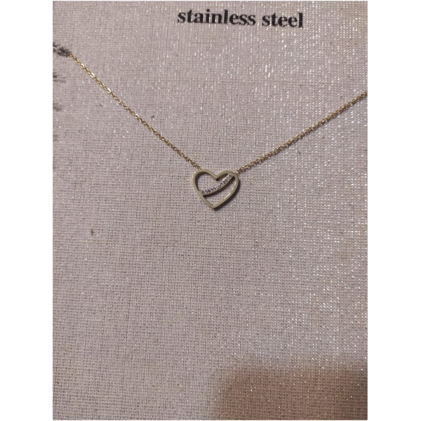 Collier coeur trait diam's