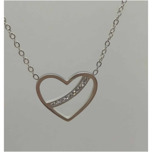 Collier coeur trait diam's
