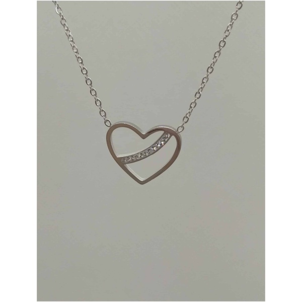 Collier coeur trait diam's