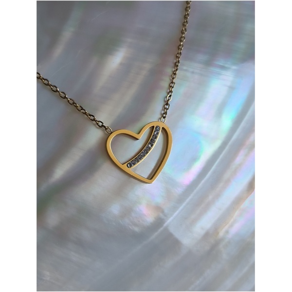 Collier coeur trait diam's