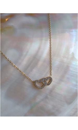 Collier double coeur diam's
