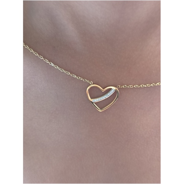 Collier coeur trait diam's