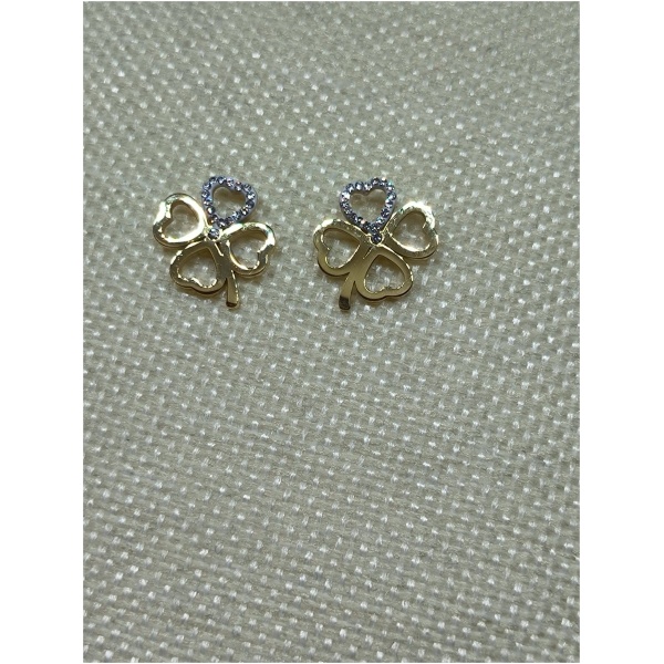 Boucle d'oreille trèfle une petale diam's