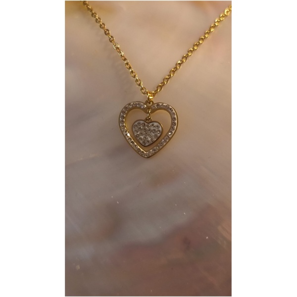 Collier coeur avec petit coeur