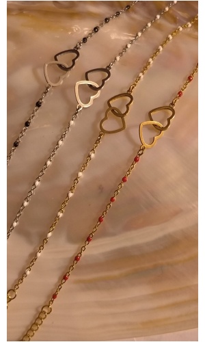 Bracelet coeur perlé