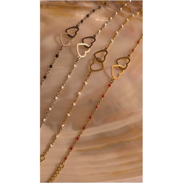 Bracelet coeur perlé