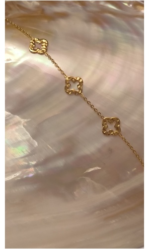 Bracelet trèfle martelé