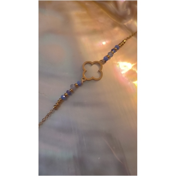 Bracelet trèfle perlé