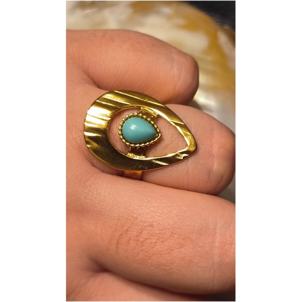 Bague pépite turquoise