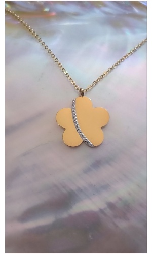Collier fleur un trait diam's