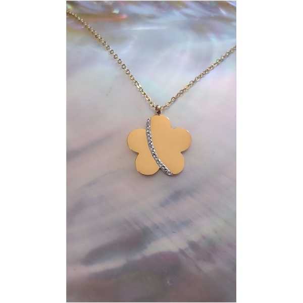 Collier fleur un trait diam's