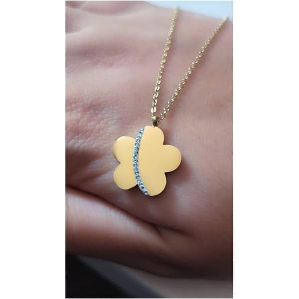 Collier fleur un trait diam's