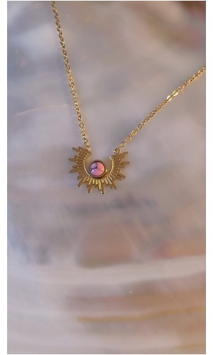 Coller soleil rose