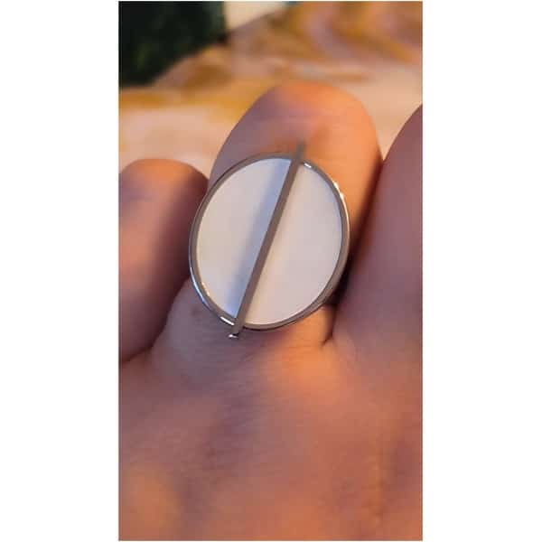 Bague trait nacré