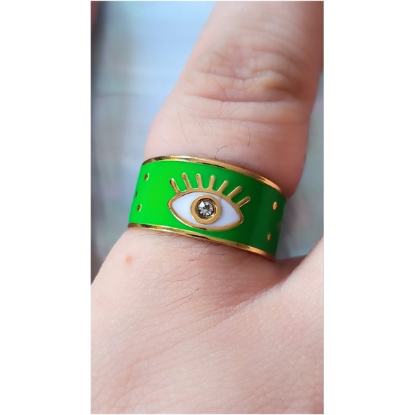 Bague oeil verte