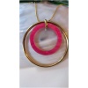 Sautoir cercle rose