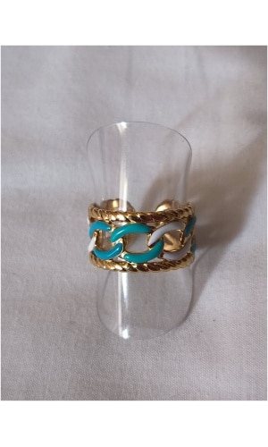 Bague multi chaîne bleu