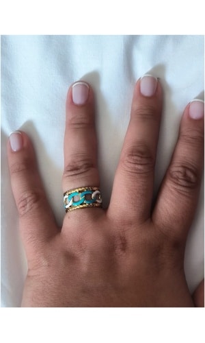 Bague multi chaîne bleu