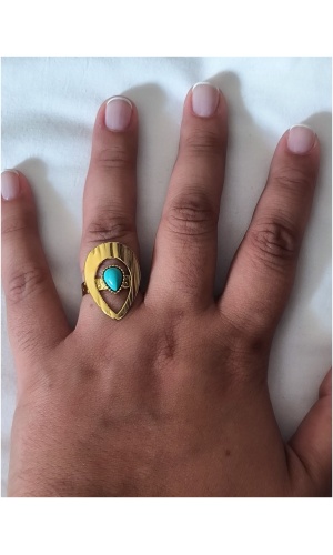 Bague pépite turquoise