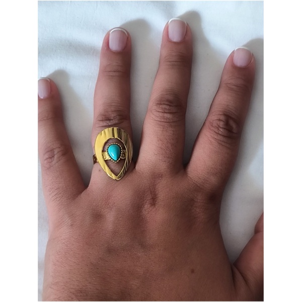 Bague pépite turquoise