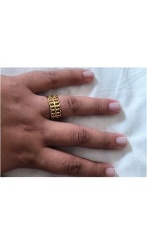 Bague 2 chaine maillon