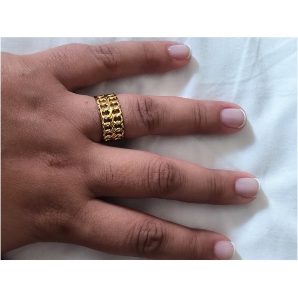 Bague 2 chaine maillon