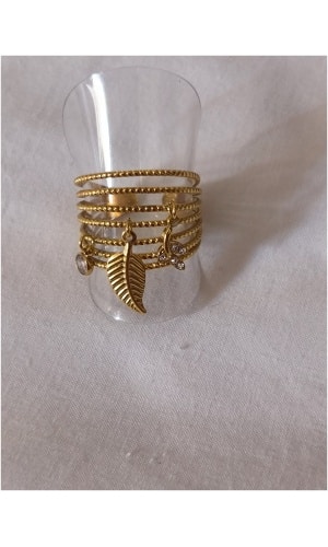 Bague breloque feuille
