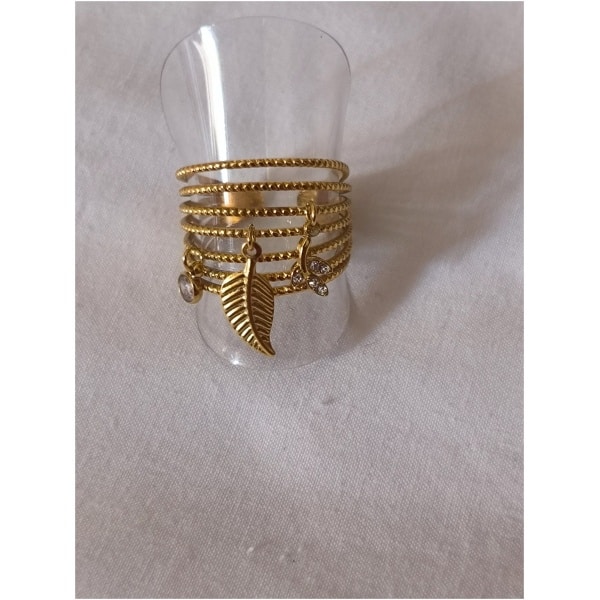 Bague breloque feuille