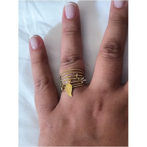 Bague breloque feuille