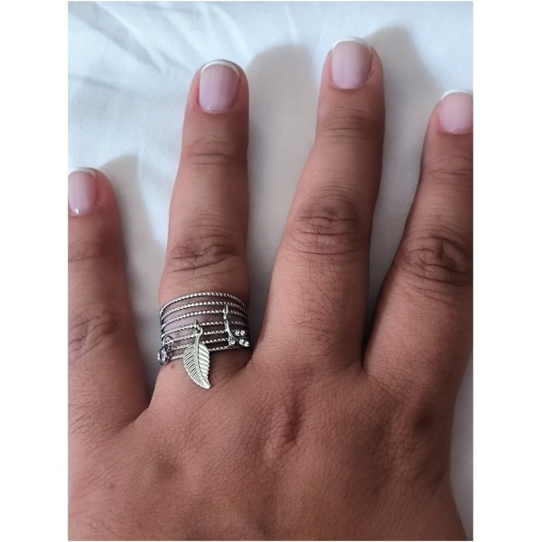 Bague breloque feuille