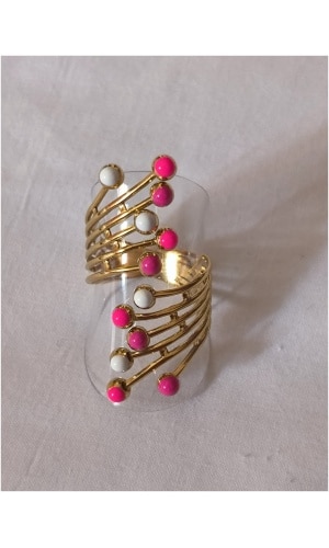 Bague multi pepite rose