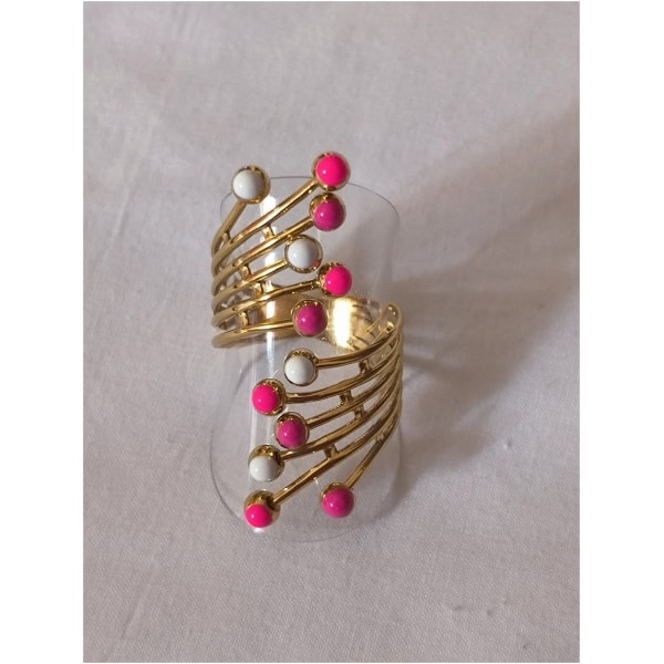 Bague multi pepite rose