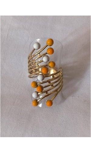Bague multi pepite orange