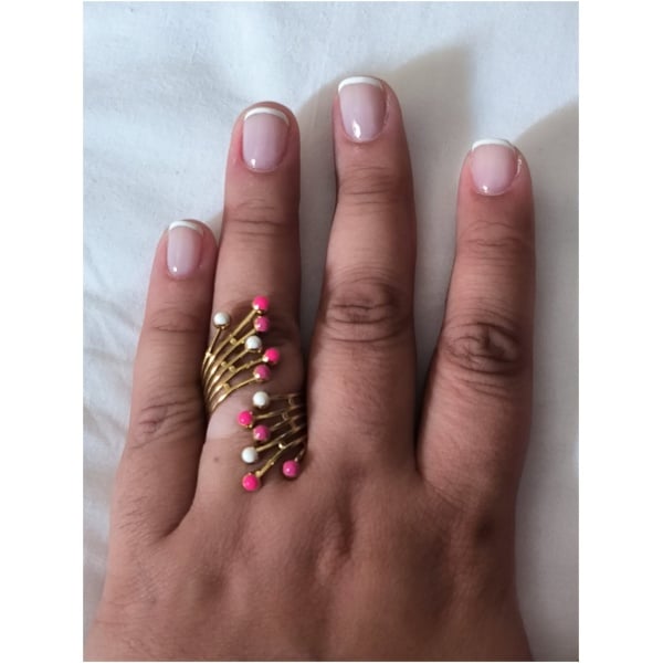 Bague multi pepite rose