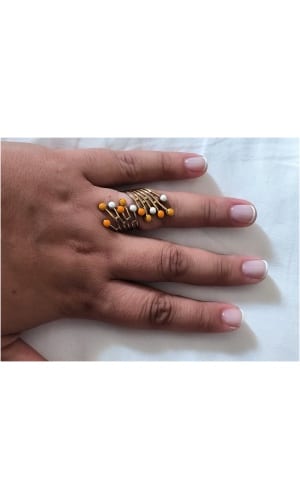 Bague multi pepite orange