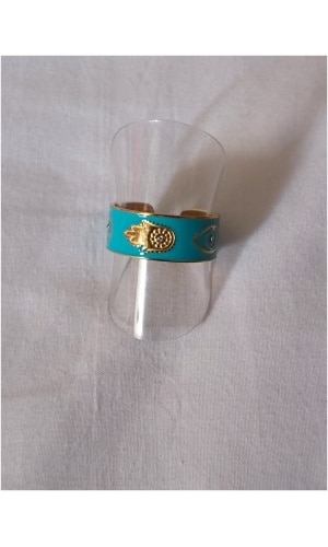 Bague main oeil bleu