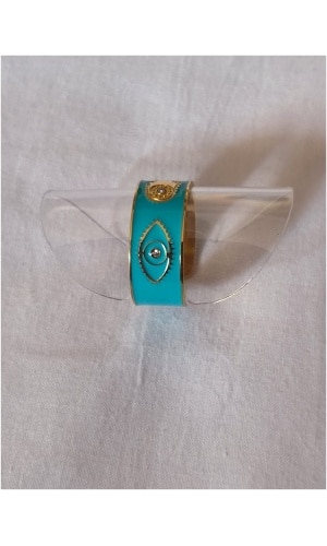 Bague main oeil bleu