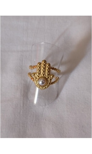 Bague main perle