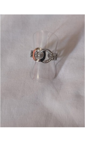 Bague double cercle argenté