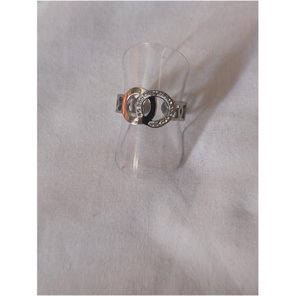 Bague double cercle argenté