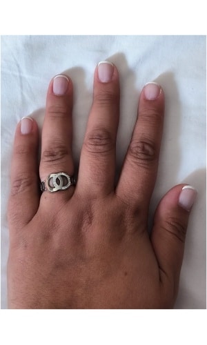 Bague double cercle argenté