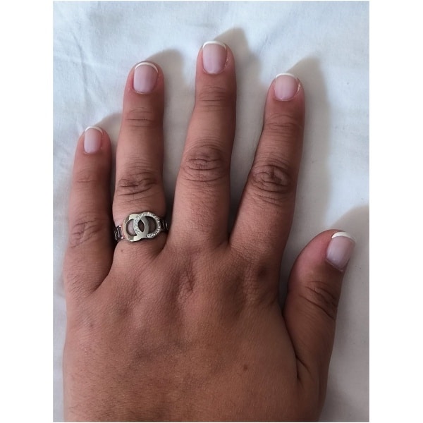Bague double cercle argenté