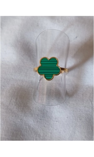 Bague fleur verte